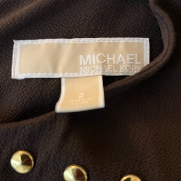 MICHAEL Michael Kors Studded Brown Ruffle-trim Sleeveless Flounce Dress Sz 2 - Picture 1 of 6